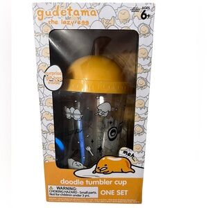 Gudetama Doodle Tumbler Cup One Size Yellow Clear
